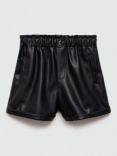 Mango Kids' Jana Elasticated Waist Shorts, Black