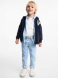 Mango Kids' NYC Zipped Hoodie, Navy