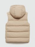 Mango Kids' Manel Hooded Puffer Gilet, Natural White