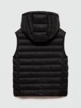 Mango Kids' Unicov Hooded Puffer Gilet, Black