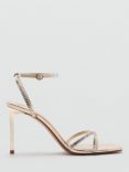 Mango Atempo Embellished Heeled Sandals, Gold