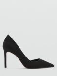 Mango Audrey Asymmetrical Stiletto Heel Court Shoes, Black