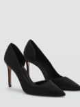 Mango Audrey Asymmetrical Stiletto Heel Court Shoes, Black