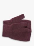 Celtic & Co. Moss Stitch Lambswool Fingerless Gloves, Damson