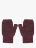 Celtic & Co. Moss Stitch Lambswool Fingerless Gloves, Damson