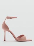 Mango Nensy Heeled Pointed Mule Sandals, Blush