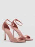 Mango Nensy Heeled Pointed Mule Sandals, Blush