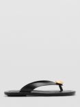 Mango Sicilia Leather Sandals, Black