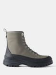 Mint Velvet Leather Two-Tone Chunky Hiking Boots, Khaki