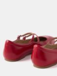 Mint Velvet Square Toe Leather Ballet Pumps, Red