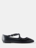 Mint Velvet Leather Studded Pumps, Black