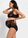 Seraphine Over Bump Lace Maternity Knickers, Black