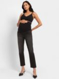 Seraphine Slim Leg Maternity Jeans, Black