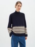 InWear Gittel Stripe Cashmere Blend Jumper, Black/Haze