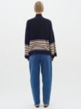 InWear Gittel Stripe Cashmere Blend Jumper, Black/Haze