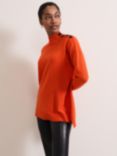 Phase Eight Holly Button Neck Jumper, Orange