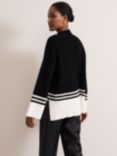 Phase Eight Kayleigh Chunky Jumper, Black/Ivory