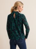 Phase Eight Dina Floral Top, Navy/Green