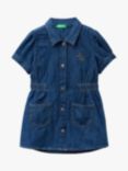 Benetton Kids' Denim Shirt Dress, Blue