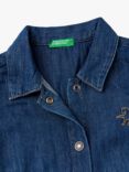 Benetton Kids' Denim Shirt Dress, Blue