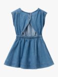 Benetton Kids' Flared Denim Dress, Blue