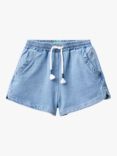 Benetton Kids' Drawstring Shorts, Denim