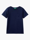 Benetton Kids' Short Sleeve T-Shirt, Navy