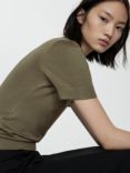 Mango Basic Knit Top, Khaki