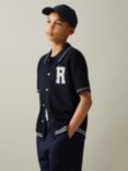 Reiss Kids' Mikan Shirt, Navy/White