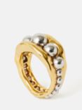 Jigsaw Molten Bead Ring, Gold/Silver