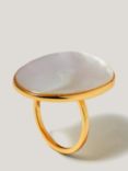 Jigsaw Mother of Pearl Ring, Gold