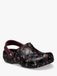 Crocs Kids' Classic Graphic Floral Clogs, Black/Multi