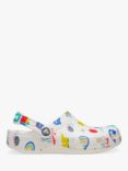 Crocs Kids' Classic Graphic Clogs, White/Multi