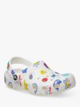 Crocs Kids' Classic Graphic Clogs, White/Multi