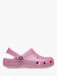 Crocs Kids' Classic Glitter Clogs, Pink Tweed Glitter