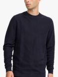 Casual Friday Karl Crew Neck Structured Knit Jumper, Dark Navy