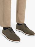 Dune Wide Fit Beko Perforated Nubuck Derby Shoes