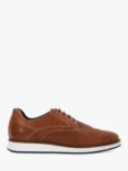 Dune Wide Fit Beko Perforated Leather Gibson Shoes, Tan