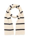 Part Two Loyce Stripe Cashmere Blend Scarf, Cream/Navy