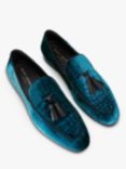 Kurt Geiger London Henry Velvet Croc Embossed Slip On Loafers