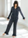 Chelsea Peers Polka Dot Satin Shirt Long Pyjama Set