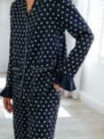 Chelsea Peers Polka Dot Satin Shirt Long Pyjama Set