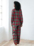 Chelsea Peers Tartan Plaid Organic Cotton Pyjama Set, Red/Green