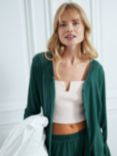 Chelsea Peers Ribbed Lounge Cardigan Set, Teal