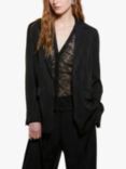 SISLEY Open Linen Blend Blazer, Black