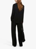 SISLEY Open Linen Blend Blazer, Black