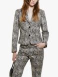 SISLEY Snake Print Satin Blazer, Multi