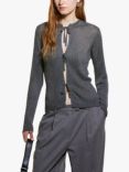 SISLEY Tie Front Cardigan, Grey