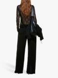 SISLEY Slim Fit Lace Blouse, Black