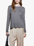 SISLEY Cotton Modal Long Sleeve Top, Grey